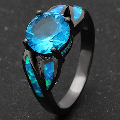 UFOROO Sky Blue Cubic Zircon  Rings