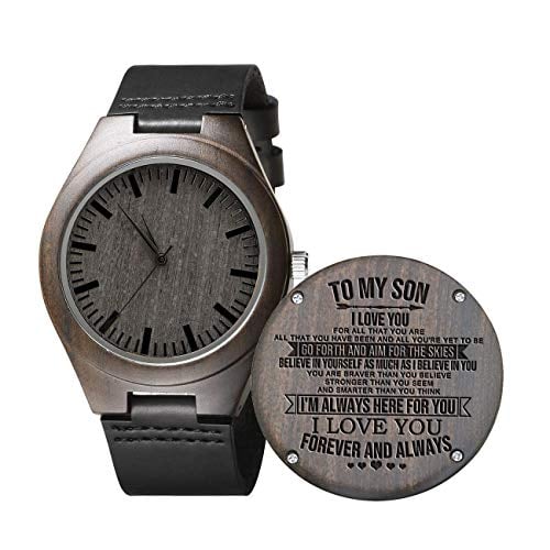 Engraved Wooden Watches for Son from Mom and Dad