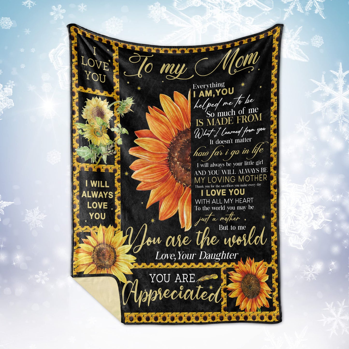 Sunflower Throw Blanket for Mom from Daughter